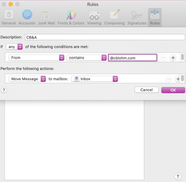 Setting up email whitelisting rules in Apple Mail is simple!